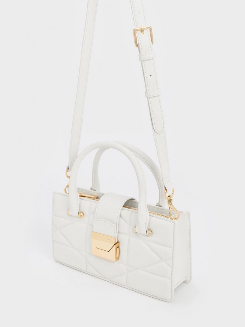 Charles And Keith Blanche Quilted Top Handbag White | PHILIPPINES K630