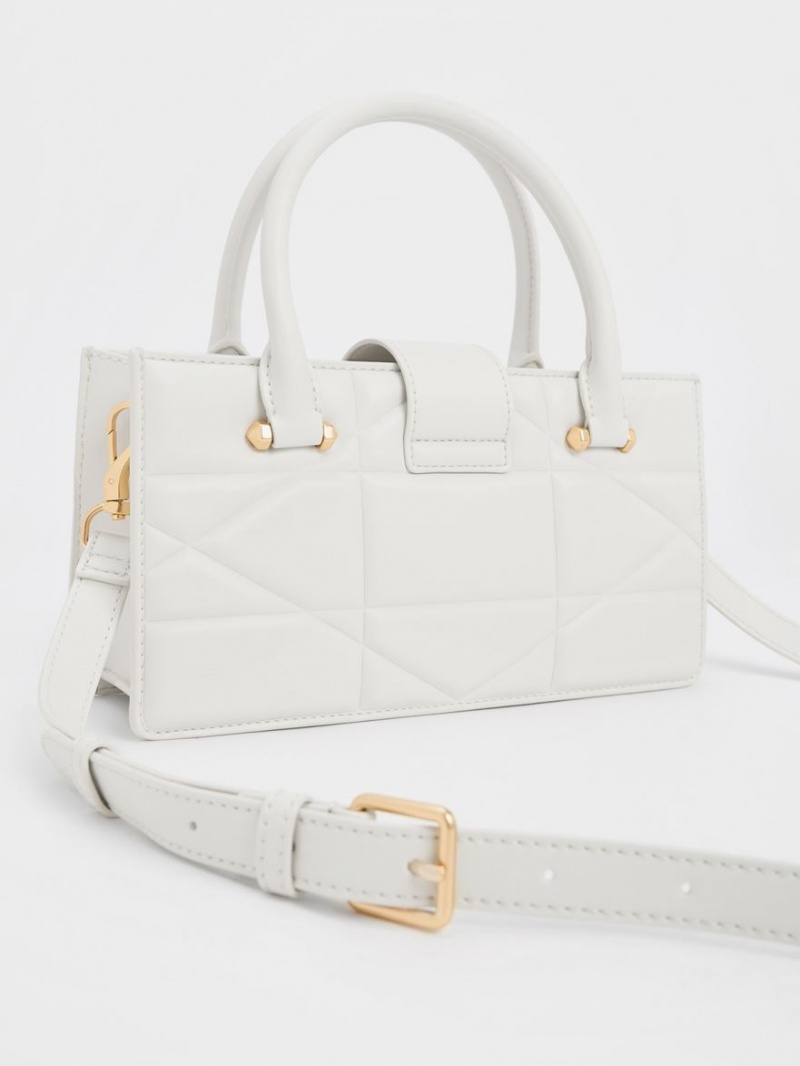 Charles And Keith Blanche Quilted Top Handbag White | PHILIPPINES K630