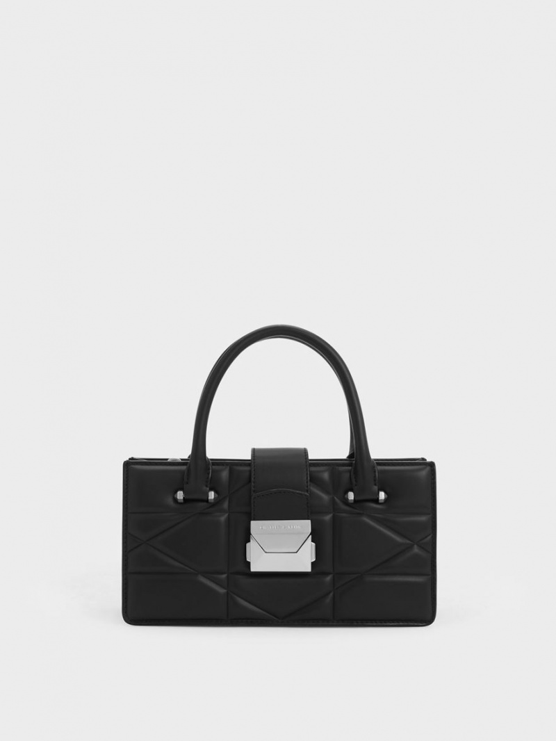 Charles And Keith Blanche Quilted Top Handbag Black | PHILIPPINES D419