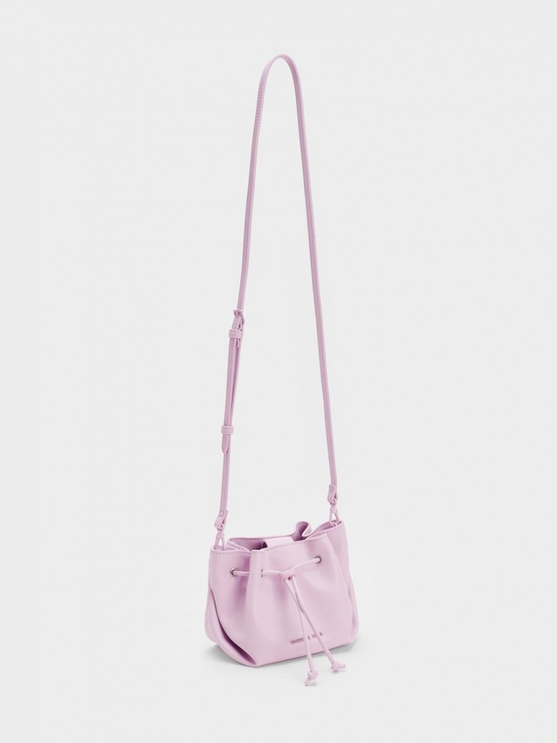 Charles And Keith Boaz Drawstring Top Handbag Purple | PHILIPPINES N948