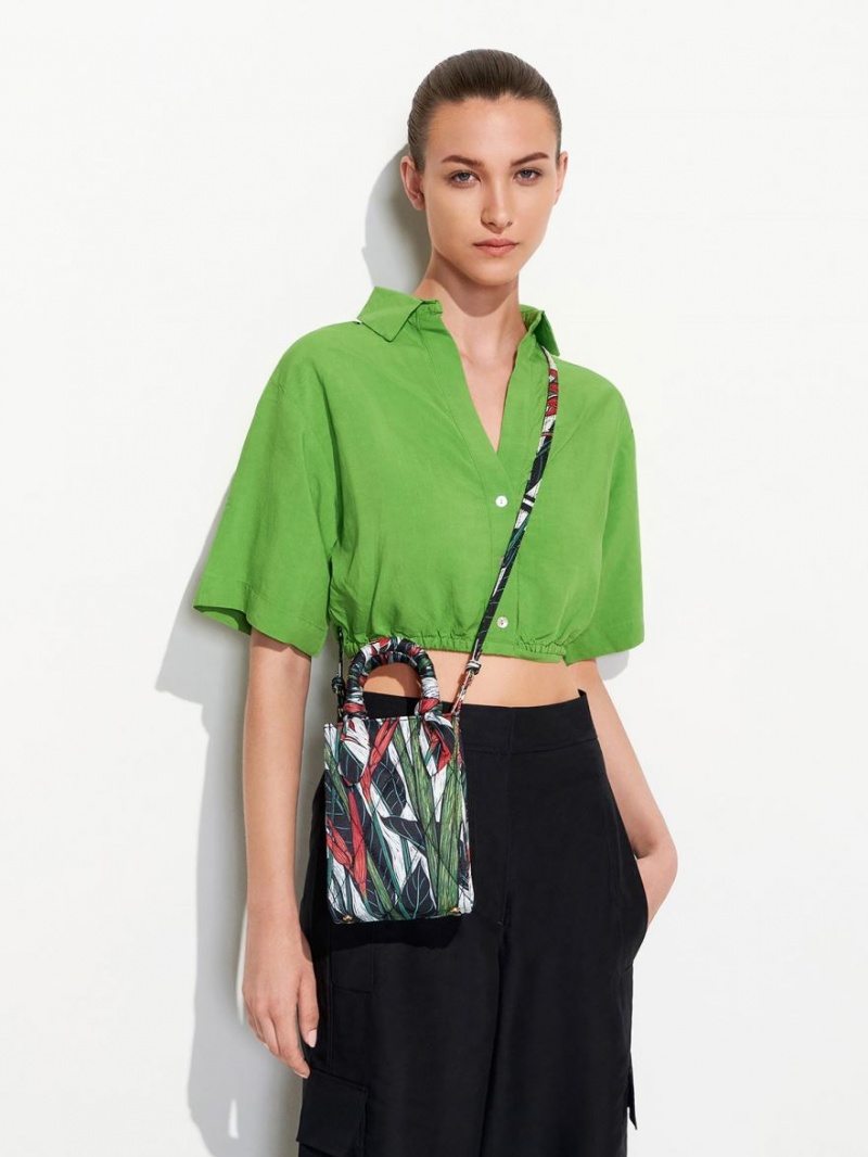 Charles And Keith Botanical Print Fabric Tote Bags Multicolor | PHILIPPINES E281