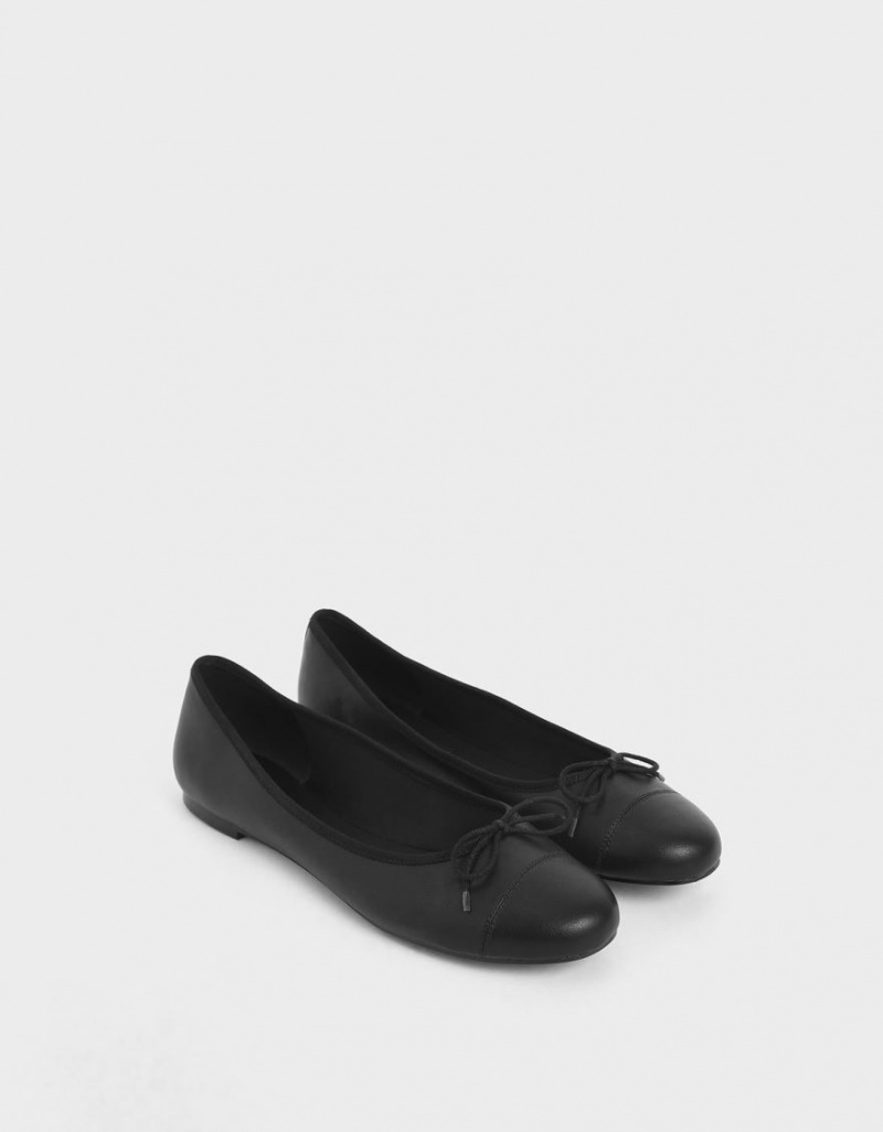 Charles And Keith Bow Ballet Flats Black | PHILIPPINES H701