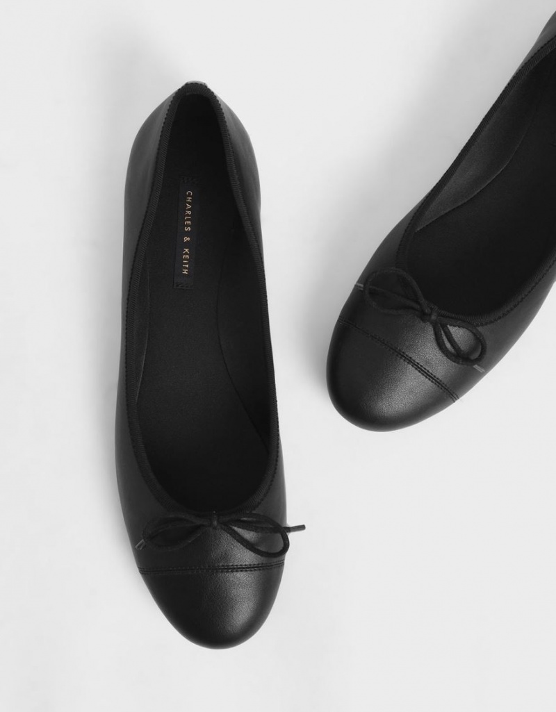 Charles And Keith Bow Ballet Flats Black | PHILIPPINES H701