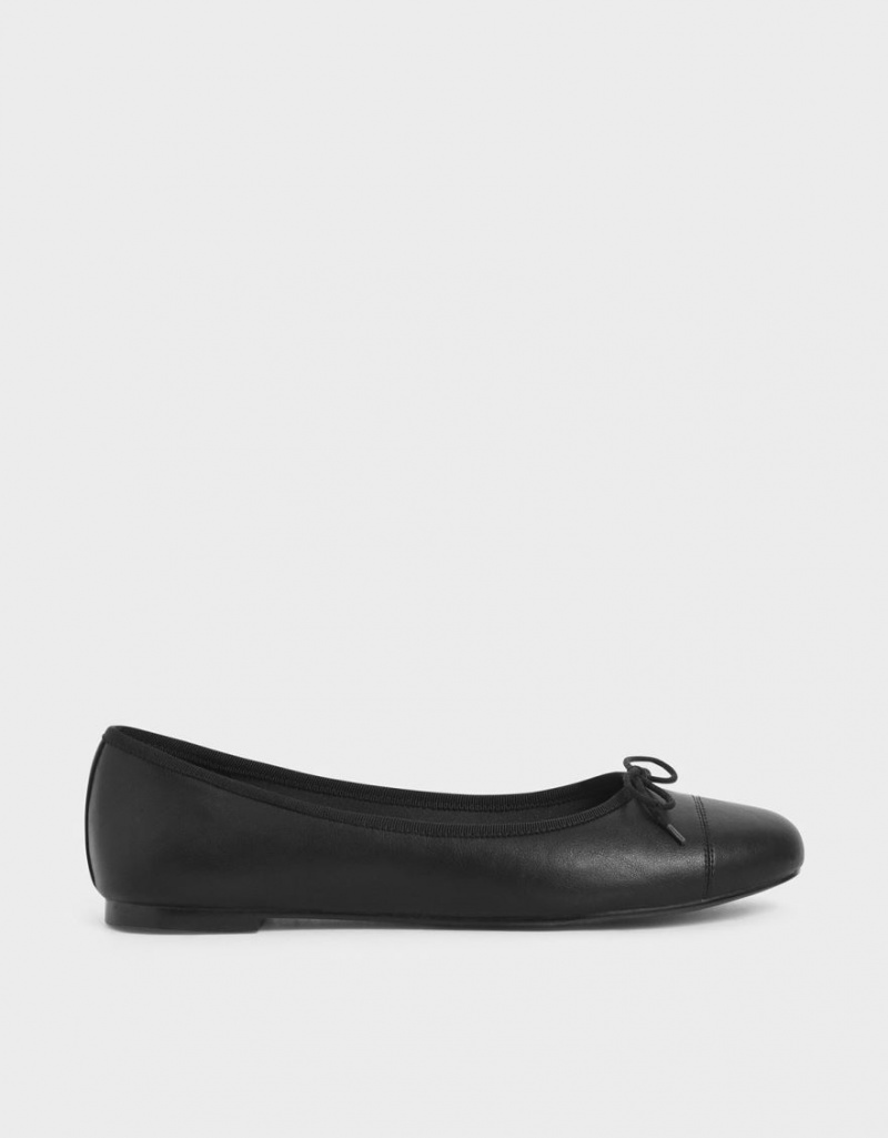 Charles And Keith Bow Ballet Flats Black | PHILIPPINES H701