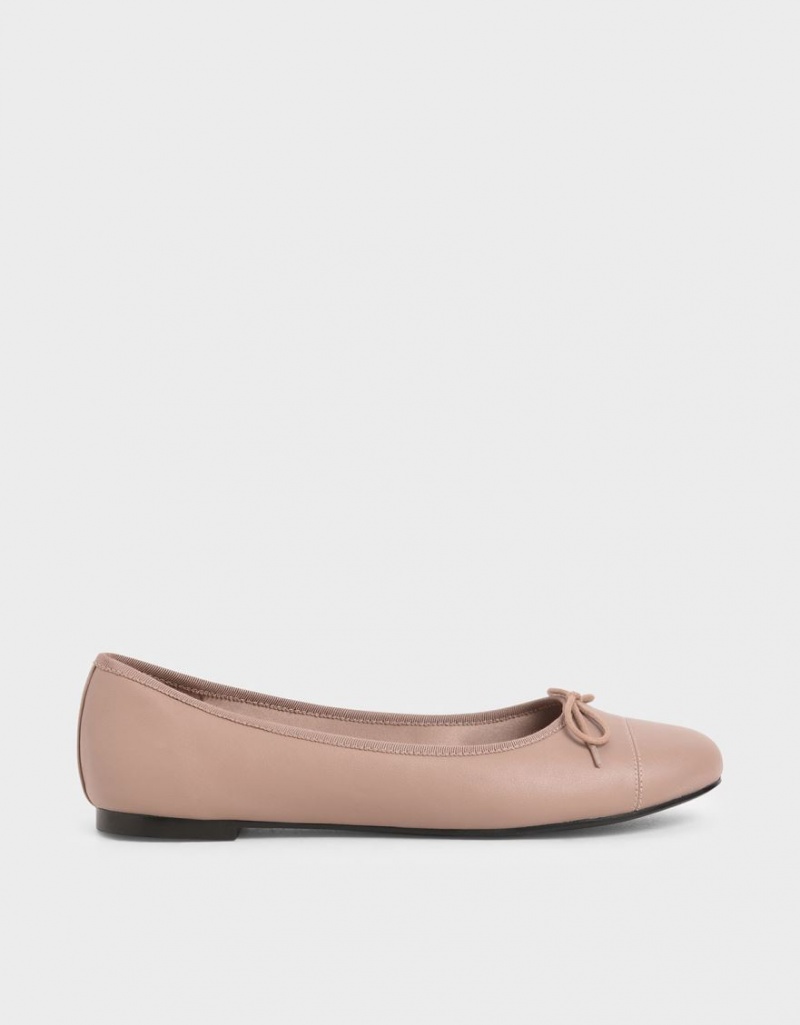 Charles And Keith Bow Ballet Flats Pink | PHILIPPINES N371