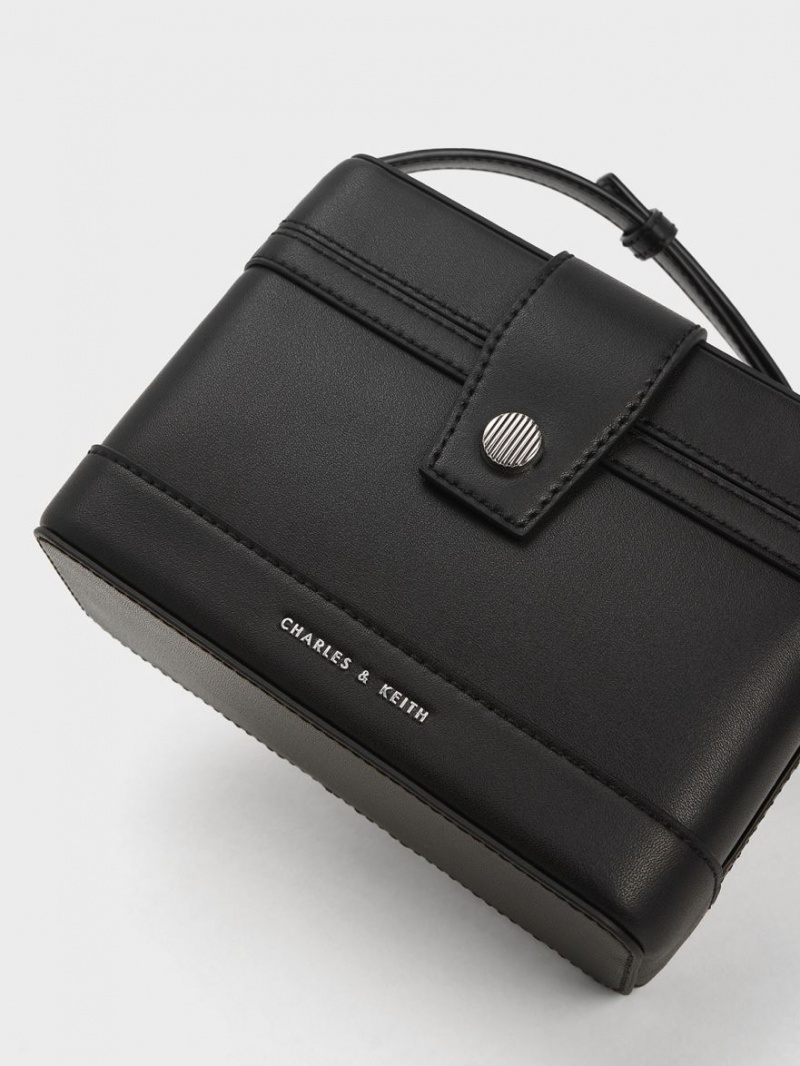 Charles And Keith Bronte Boxy Crossbody Bags Black | PHILIPPINES G806