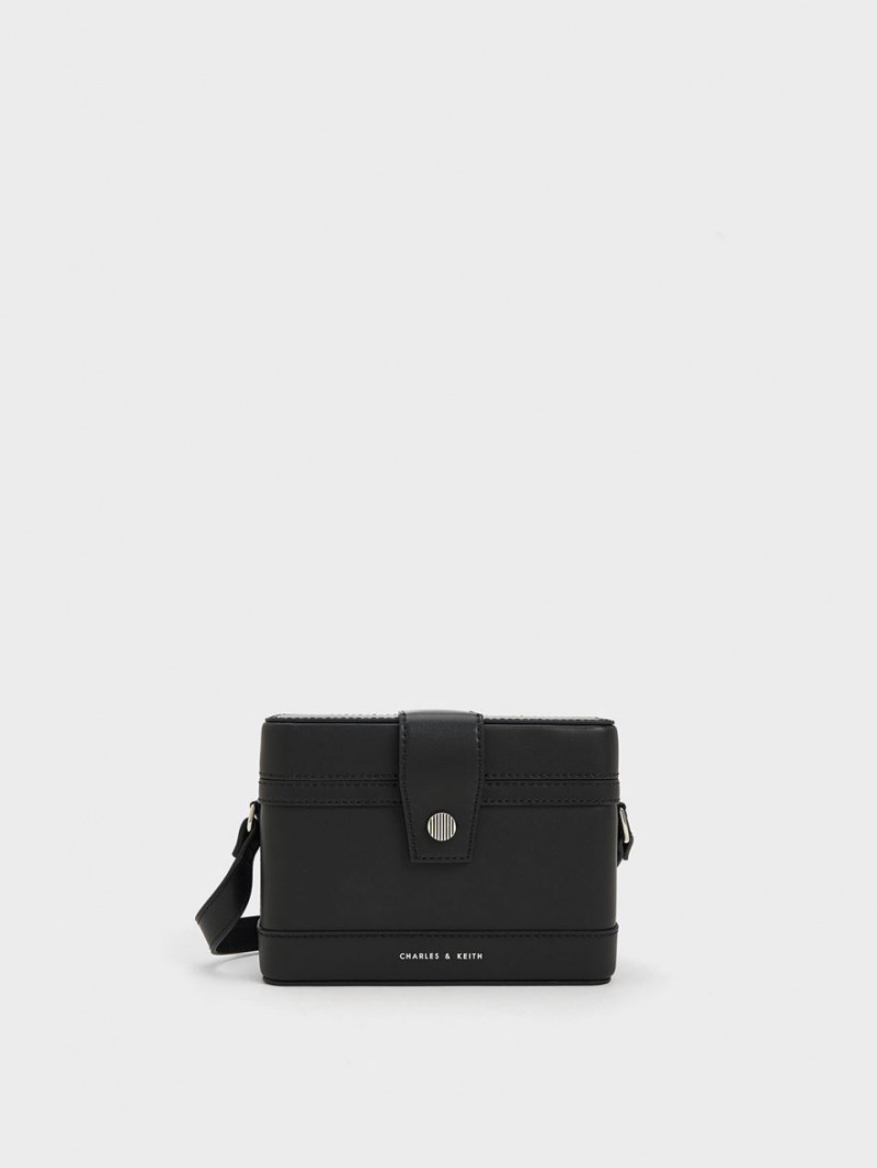 Charles And Keith Bronte Boxy Crossbody Bags Black | PHILIPPINES G806