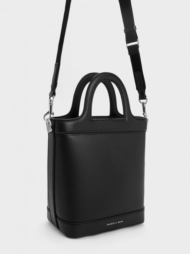 Charles And Keith Bronte Top Handle Bucket Bags Black | PHILIPPINES V847