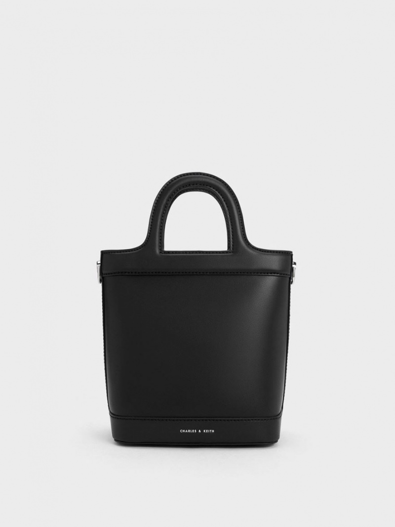 Charles And Keith Bronte Top Handle Bucket Bags Black | PHILIPPINES V847