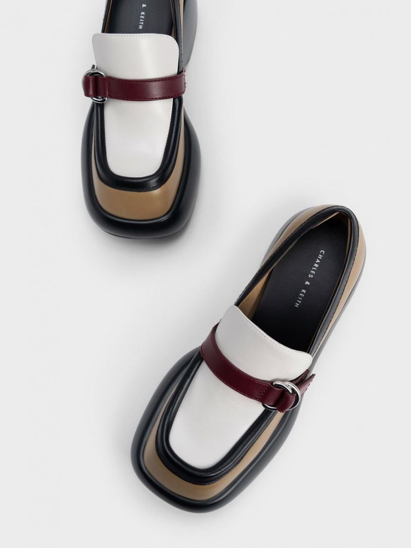 Charles And Keith Buckled Platform Penny Loafers Multicolor | PHILIPPINES B930