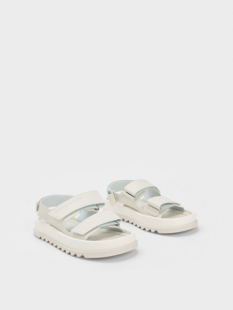 Charles And Keith Buckled Sports Platform Sandals White | PHILIPPINES H742