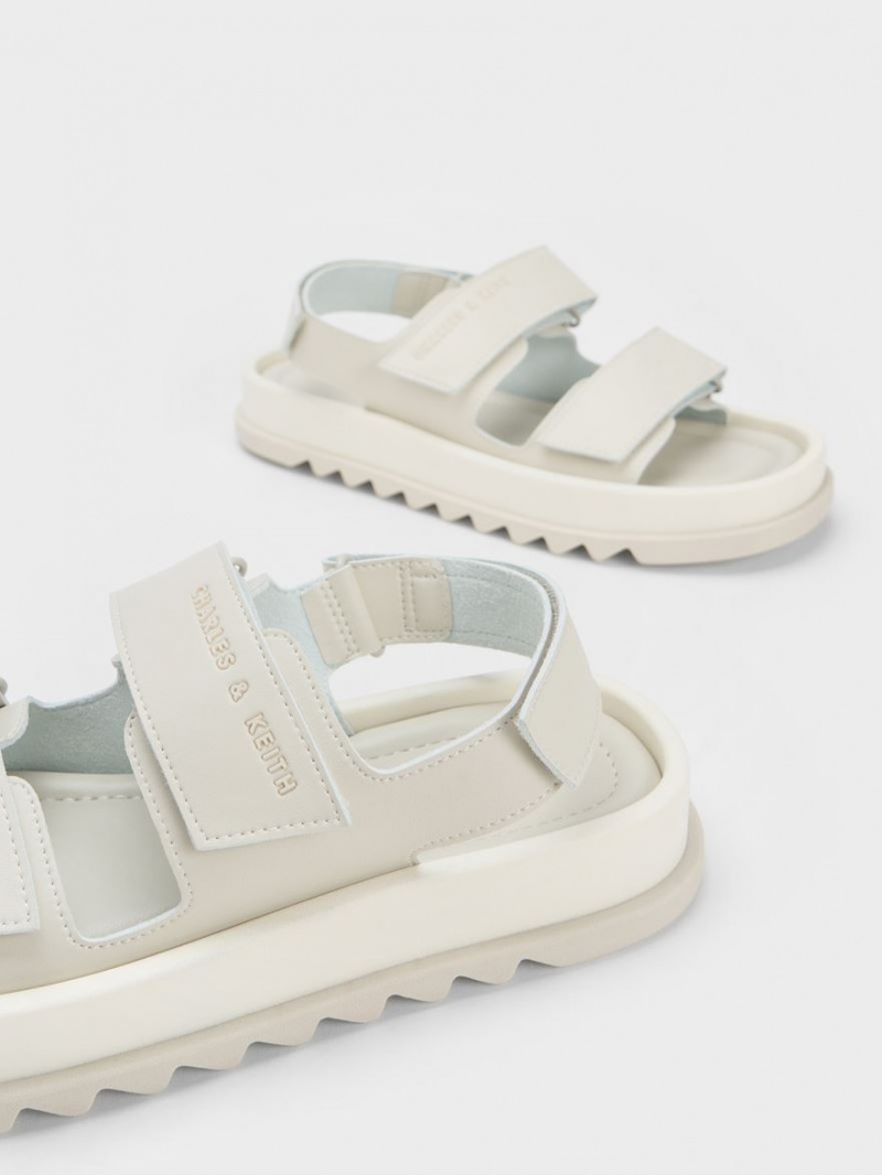 Charles And Keith Buckled Sports Platform Sandals White | PHILIPPINES H742