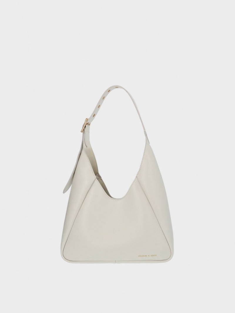 Charles And Keith Buzz Large Hobo Bag White | PHILIPPINES R375