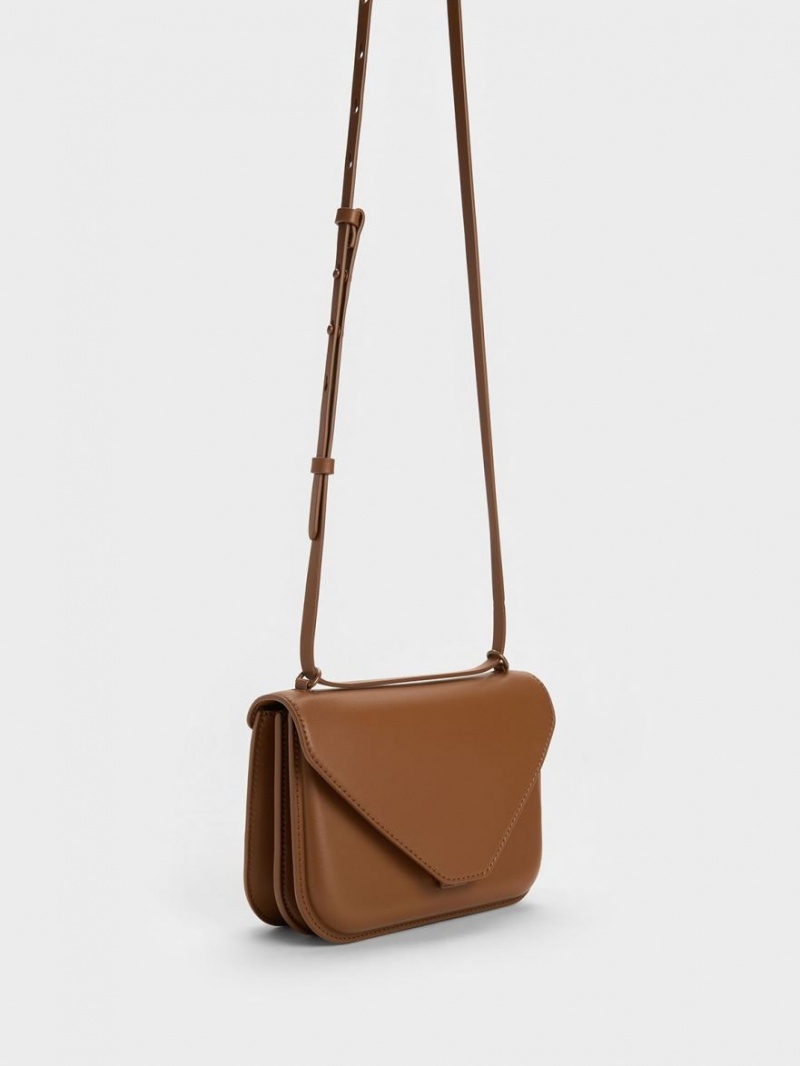 Charles And Keith Camelia Envelope Crossbody Bags Chocolate | PHILIPPINES V809