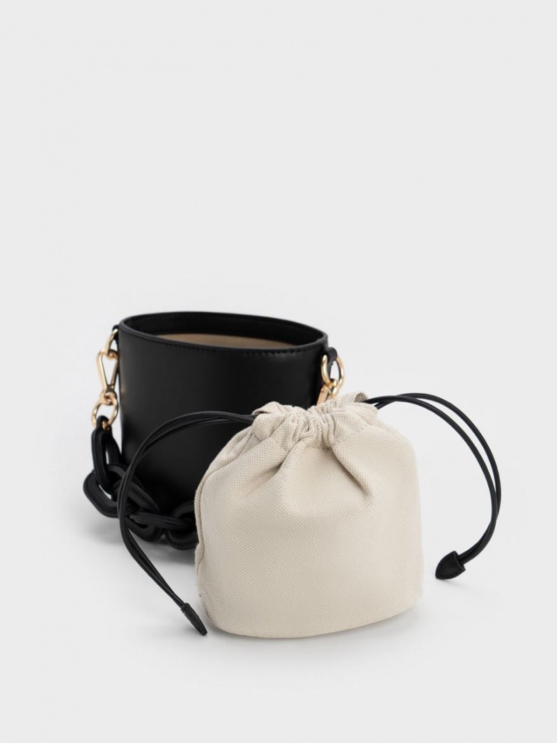 Charles And Keith Catena Bucket Bags Black | PHILIPPINES I150