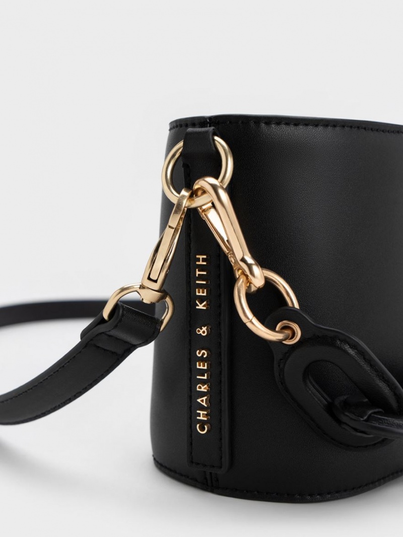 Charles And Keith Catena Bucket Bags Black | PHILIPPINES I150