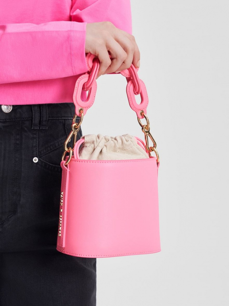 Charles And Keith Catena Bucket Bags Pink | PHILIPPINES E934