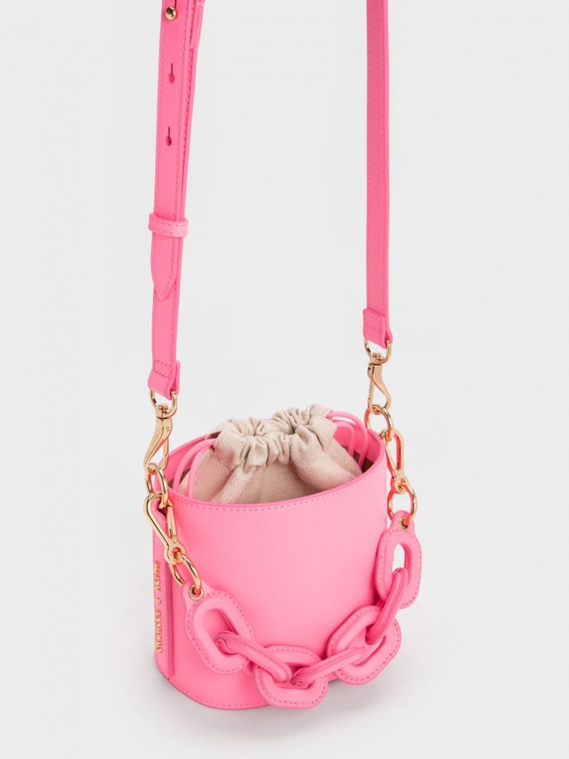 Charles And Keith Catena Bucket Bags Pink | PHILIPPINES E934