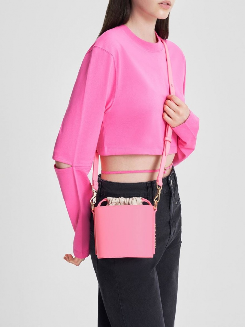 Charles And Keith Catena Bucket Bags Pink | PHILIPPINES E934