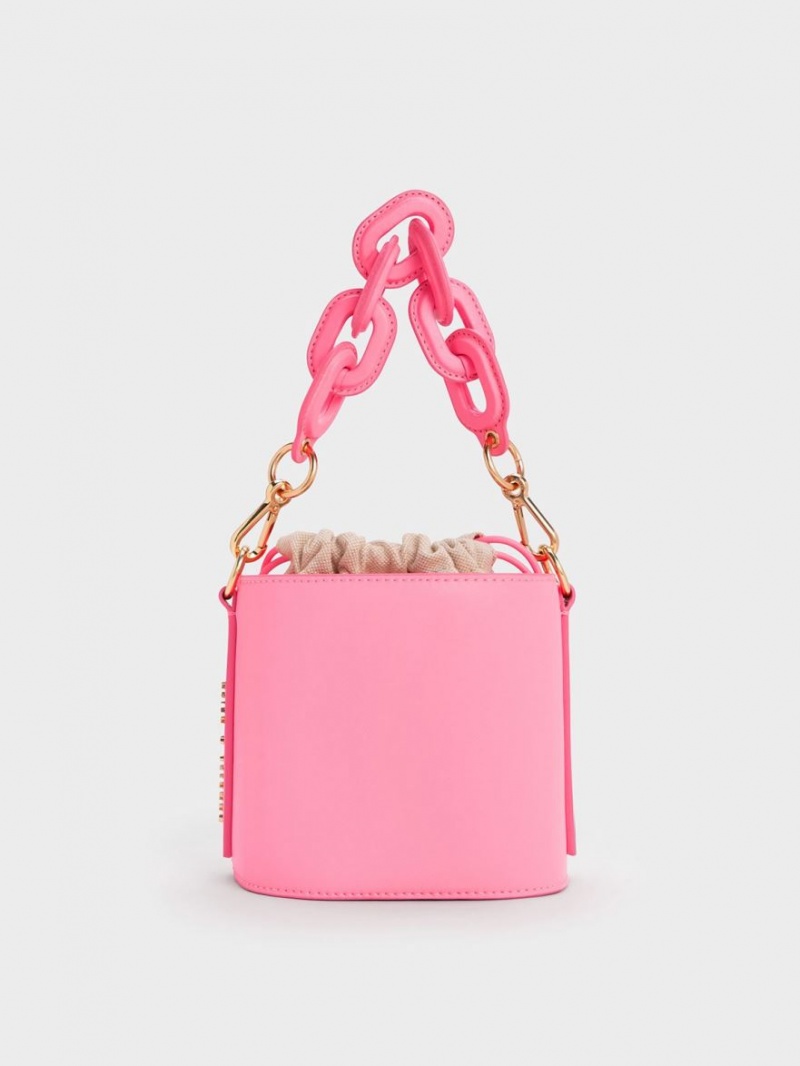 Charles And Keith Catena Bucket Bags Pink | PHILIPPINES E934