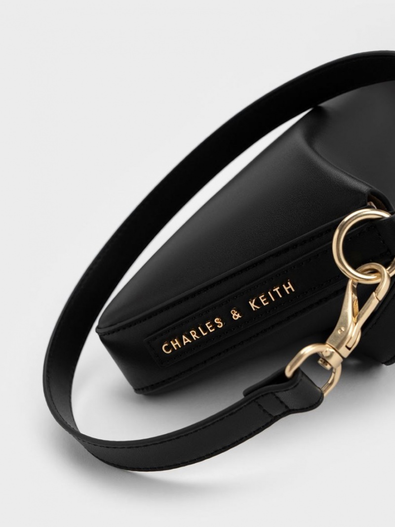 Charles And Keith Catena Chain Handbag Black | PHILIPPINES T930