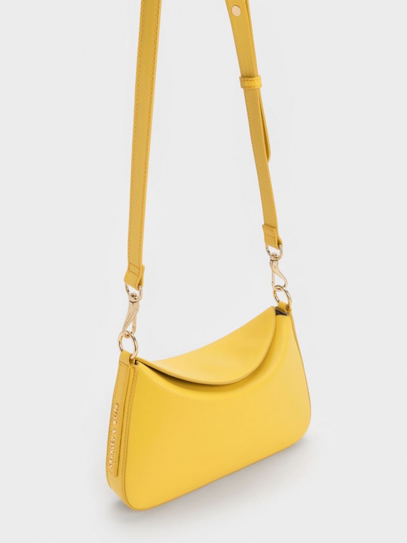 Charles And Keith Catena Chain Handbag Yellow | PHILIPPINES S234