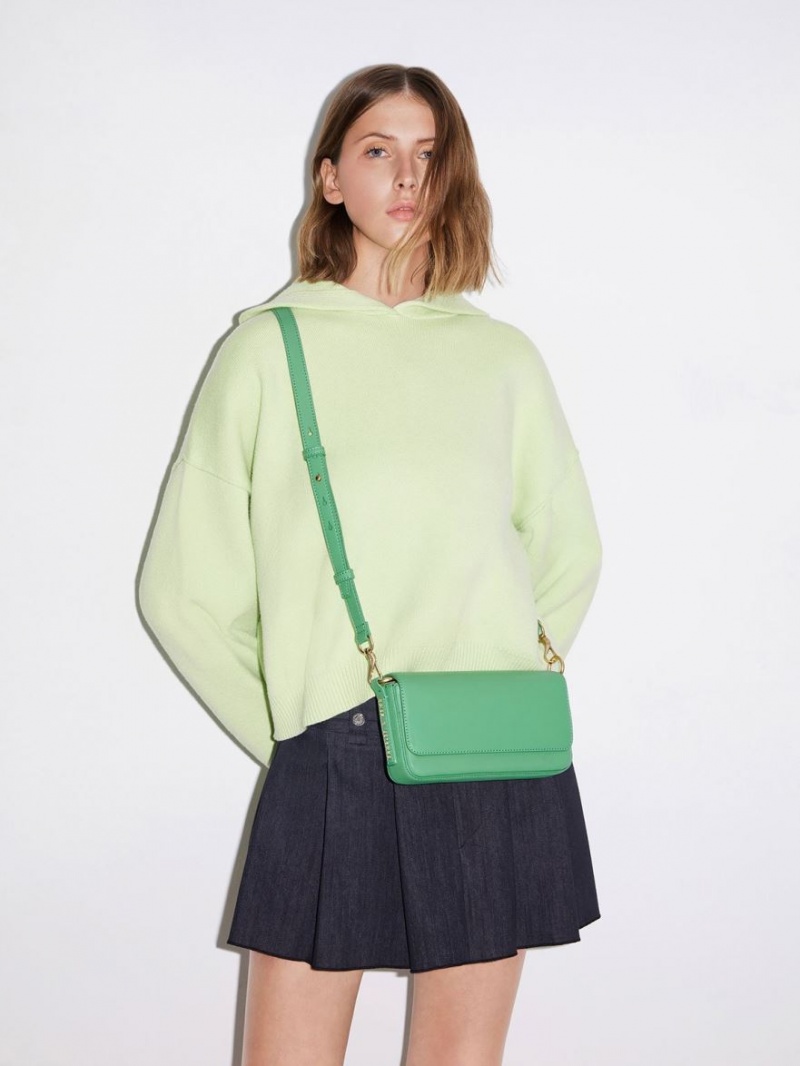 Charles And Keith Catena Front Flap Tote Bags Green | PHILIPPINES Z182