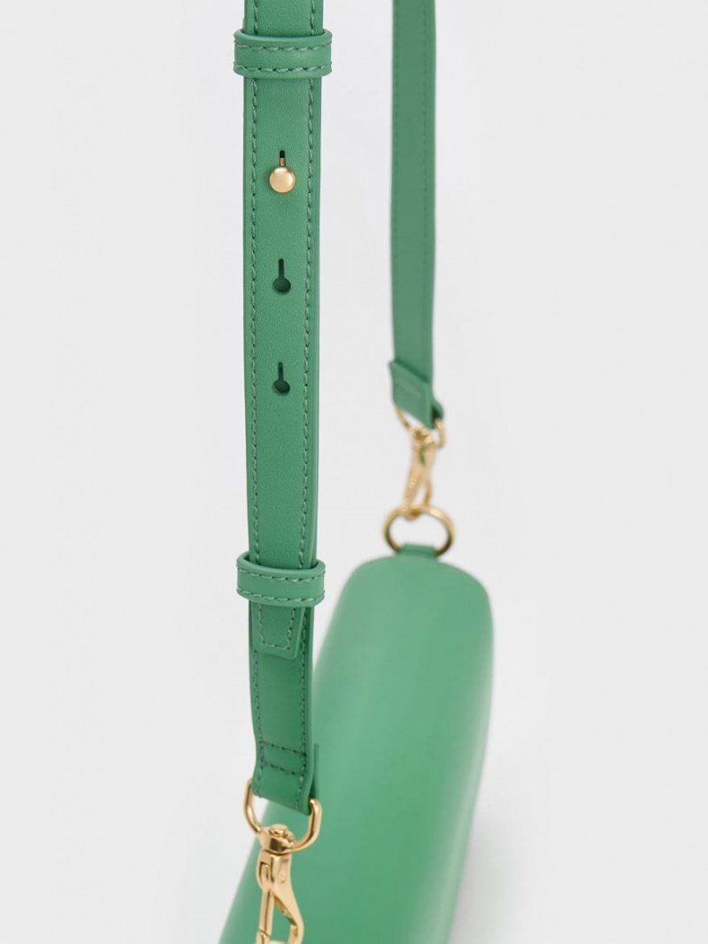 Charles And Keith Catena Front Flap Tote Bags Green | PHILIPPINES Z182