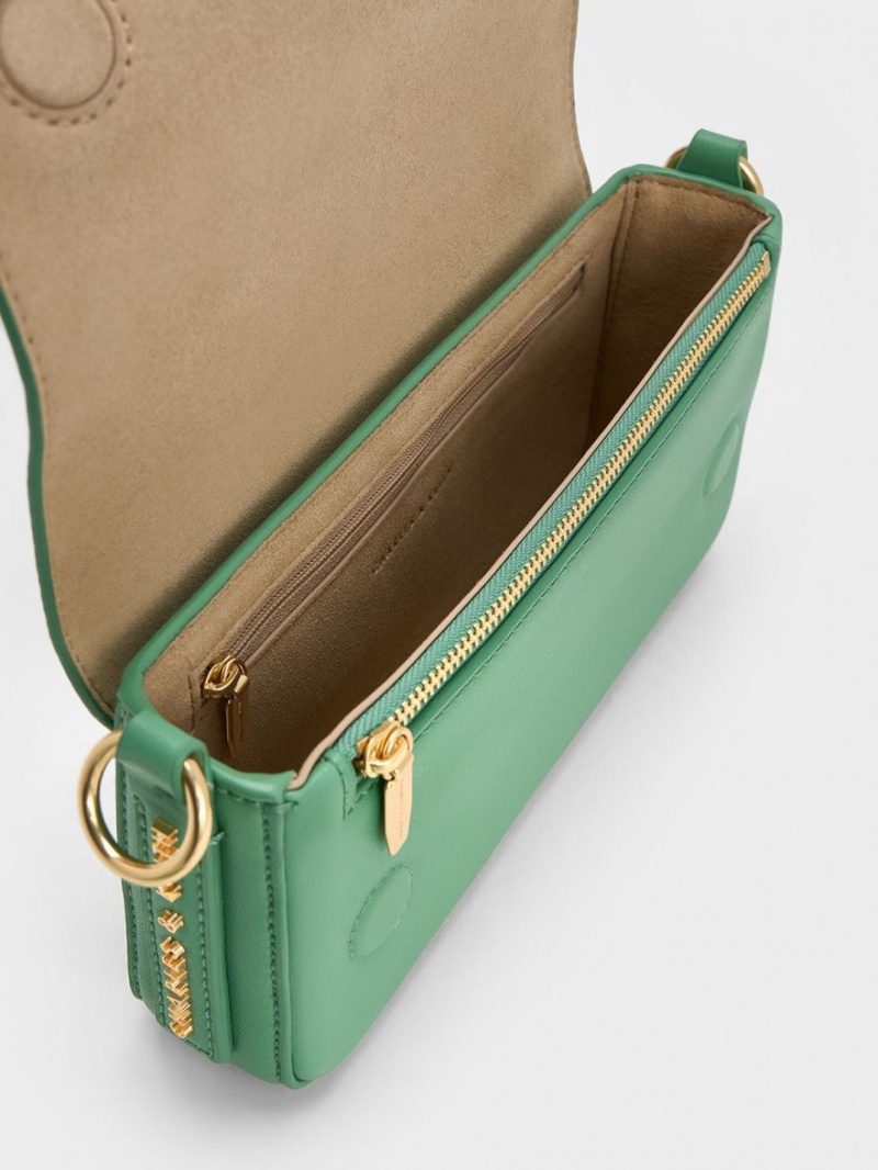 Charles And Keith Catena Front Flap Tote Bags Green | PHILIPPINES Z182