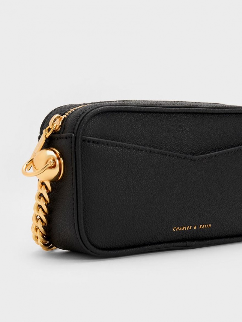 Charles And Keith Cayce Boxy Crossbody Bags Black | PHILIPPINES P695