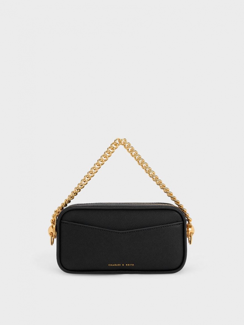 Charles And Keith Cayce Boxy Crossbody Bags Black | PHILIPPINES P695