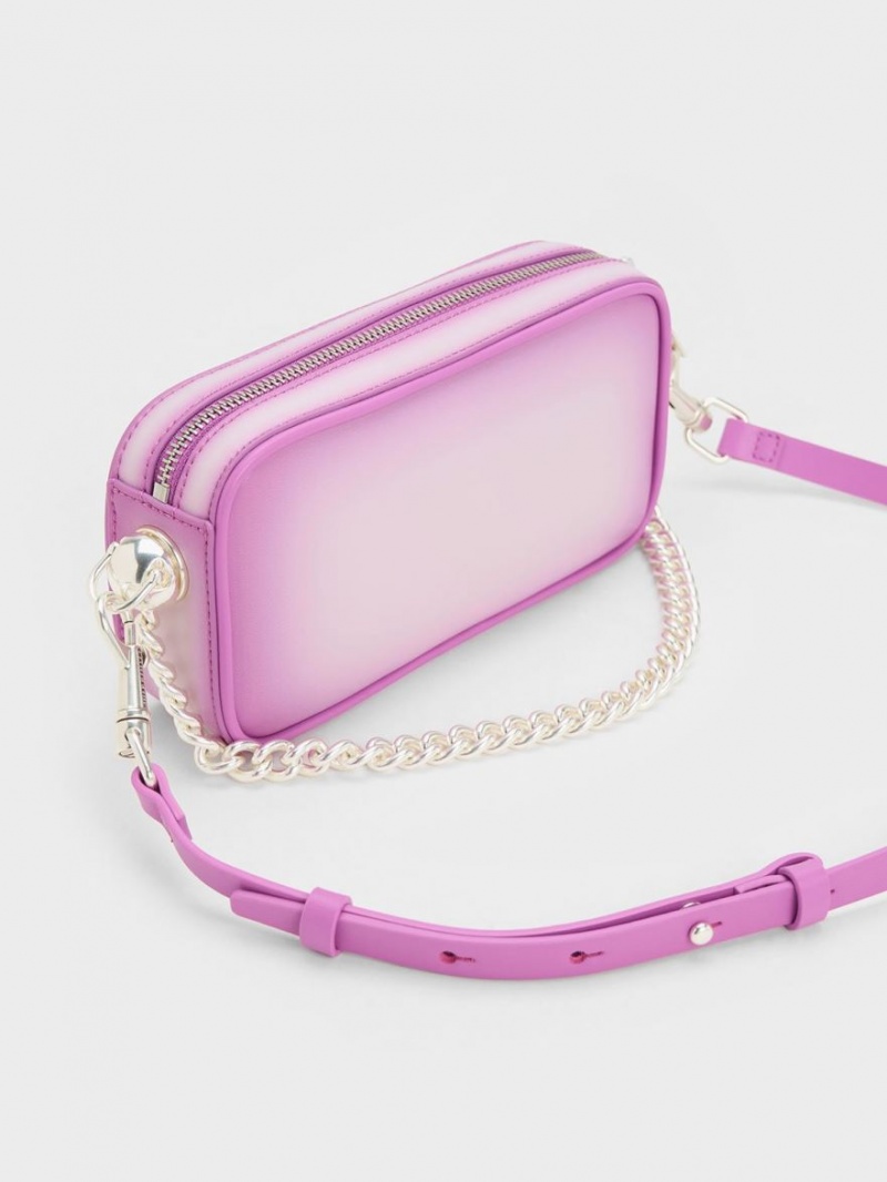 Charles And Keith Cayce Ombre Boxy Crossbody Bags Purple | PHILIPPINES F572