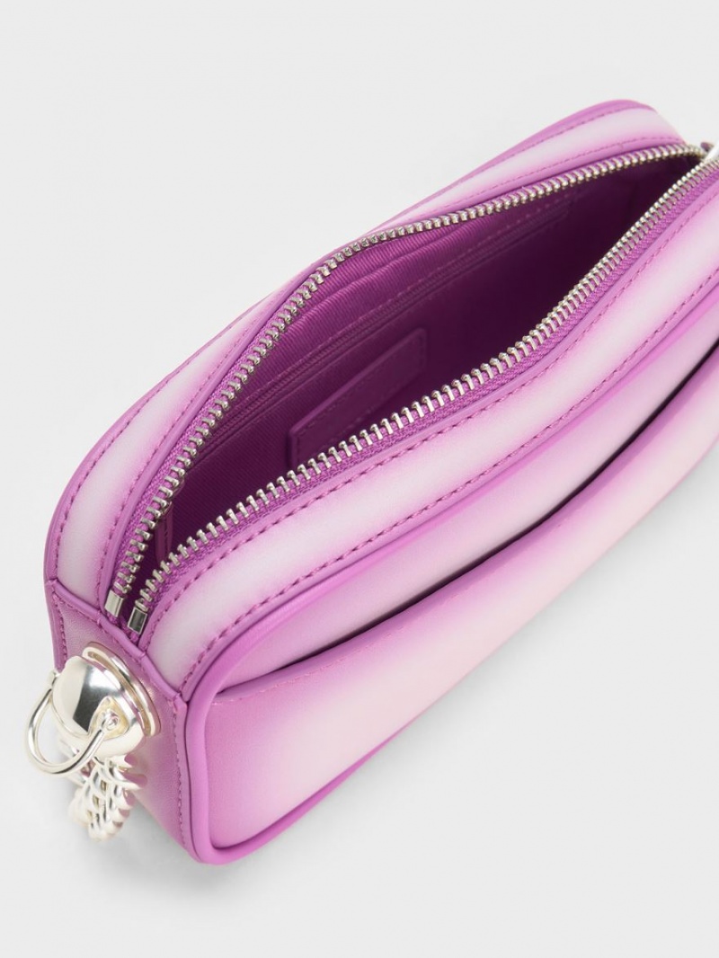 Charles And Keith Cayce Ombre Boxy Crossbody Bags Purple | PHILIPPINES F572