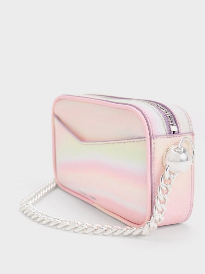 Charles And Keith Cayce Swirl-Print Boxy Crossbody Bags Pink | PHILIPPINES B289