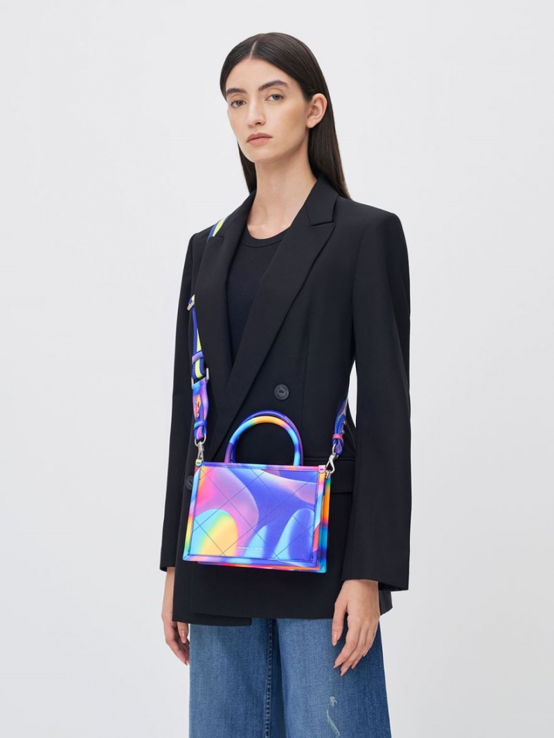 Charles And Keith Celia Quilted Double Handle Tote Bags Multicolor | PHILIPPINES W071