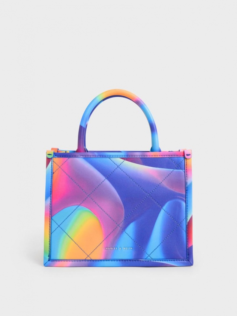 Charles And Keith Celia Quilted Double Handle Tote Bags Multicolor | PHILIPPINES W071