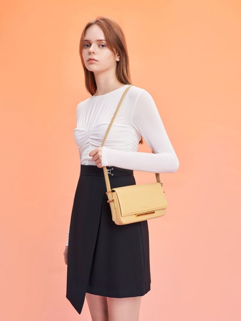 Charles And Keith Cesia Crossbody Bags Beige | PHILIPPINES Z169