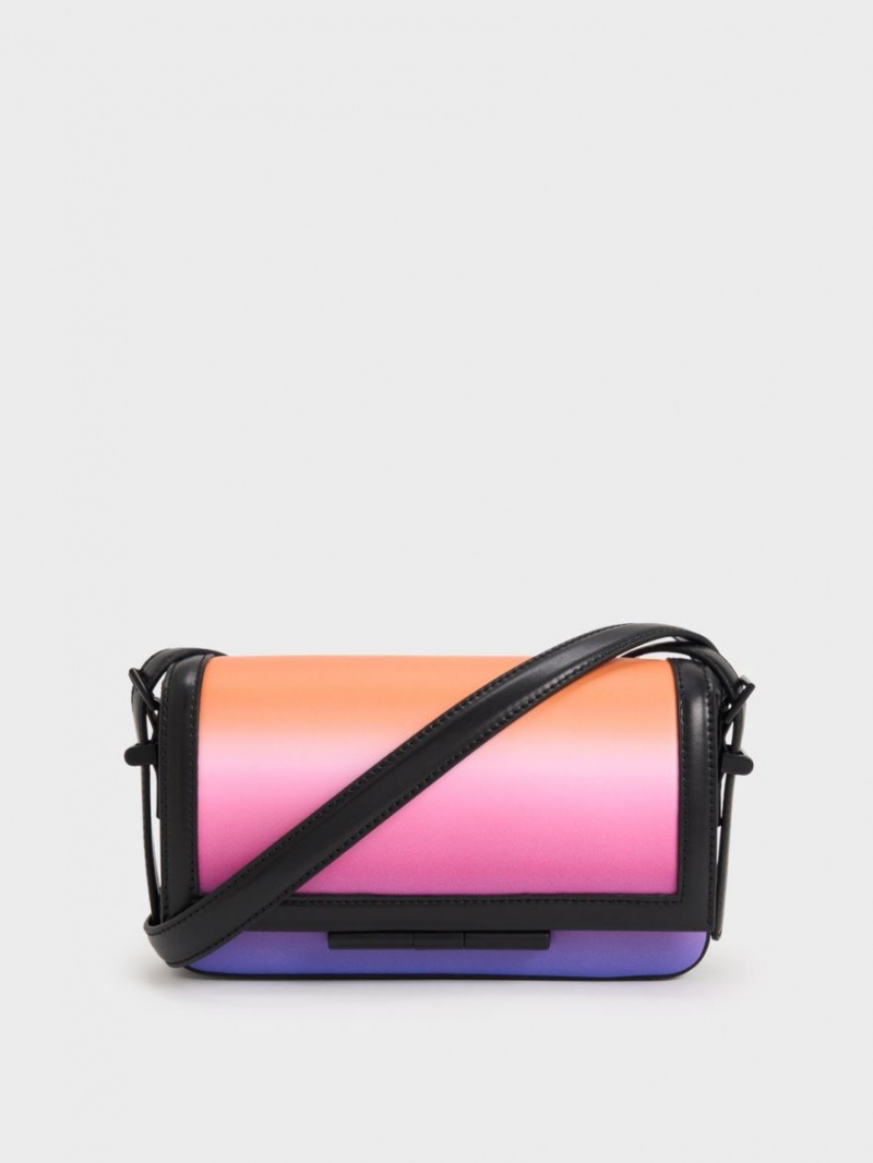 Charles And Keith Cesia Holographic Crossbody Bags Pink | PHILIPPINES X480