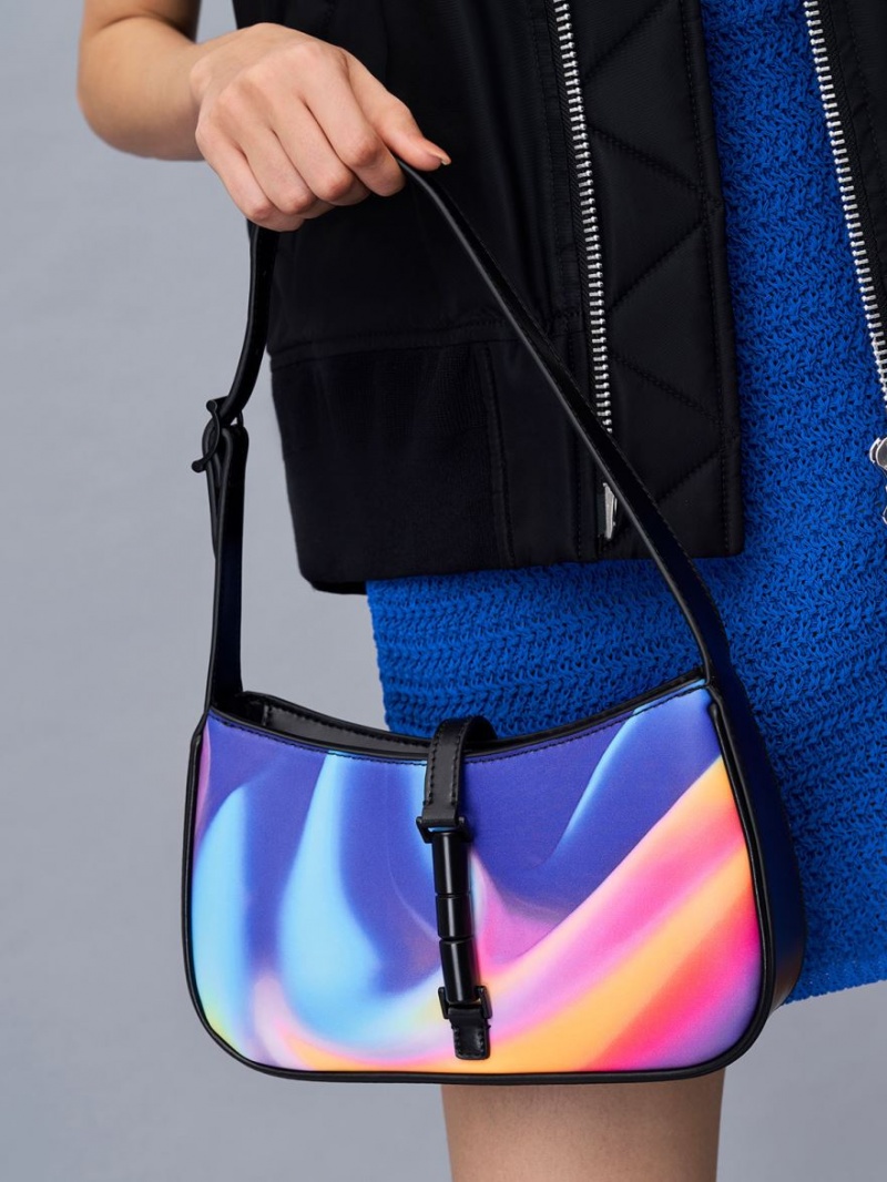 Charles And Keith Cesia Holographic Shoulder Bags Multicolor | PHILIPPINES D179