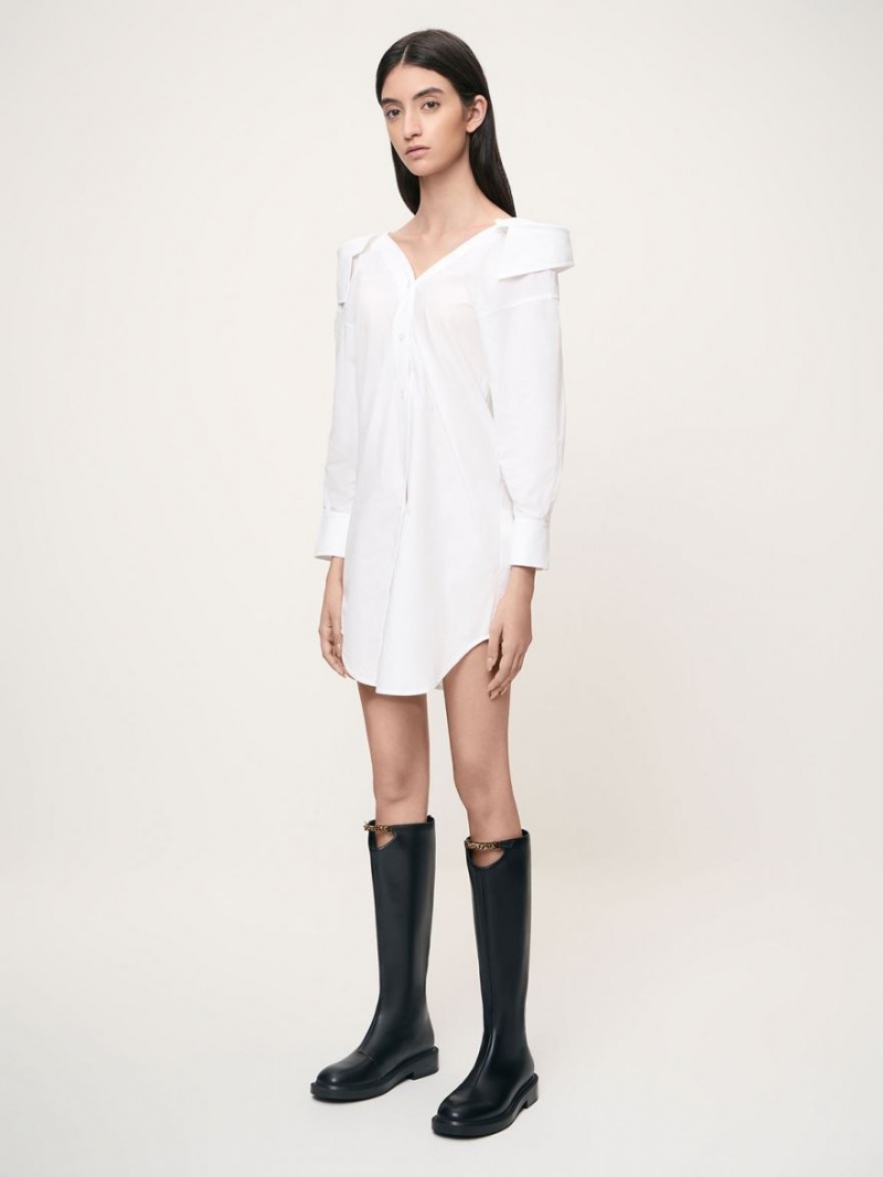 Charles And Keith Chain-Link Cut-Out Knee-high Boots Black | PHILIPPINES V749