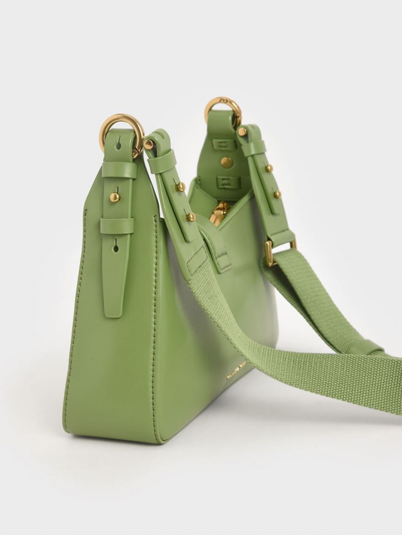 Charles And Keith Chain Handle Shoulder Bags Green | PHILIPPINES A108