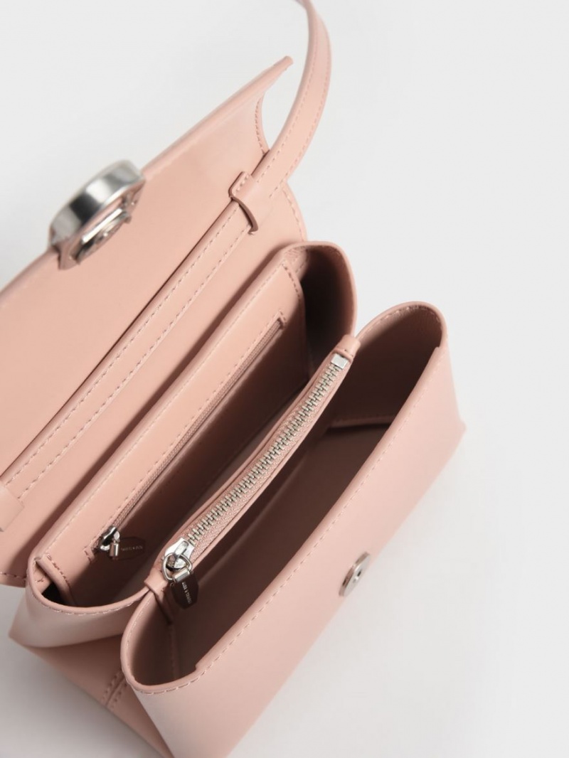 Charles And Keith Chain Strap Envelope Crossbody Bags Pink | PHILIPPINES J082