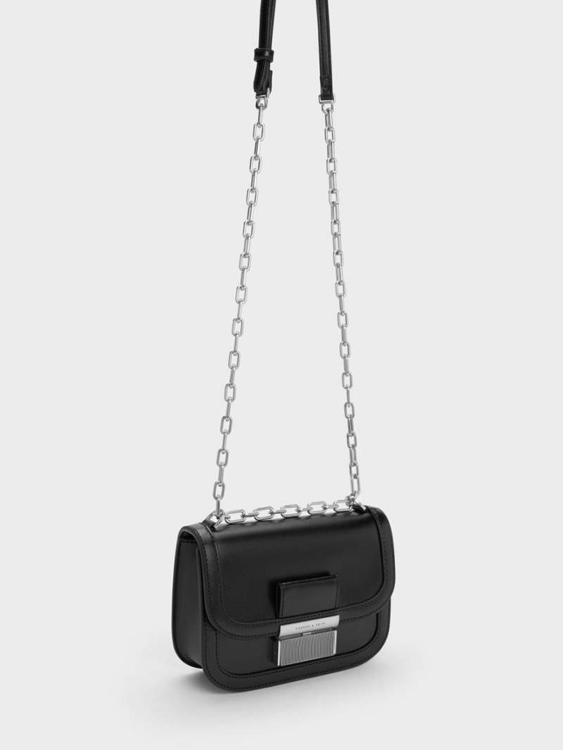 Charles And Keith Charlot Chain Strap Shoulder Bags Black | PHILIPPINES E125