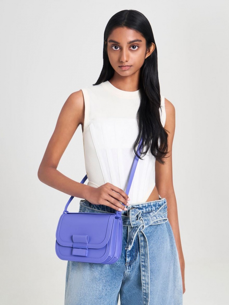 Charles And Keith Charlot Crossbody Bags Purple | PHILIPPINES P642