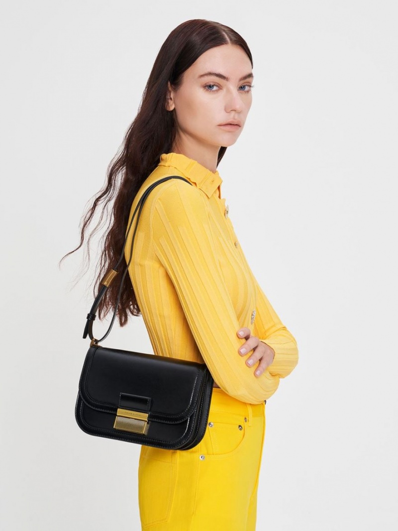 Charles And Keith Charlot Crossbody Bags Black | PHILIPPINES R705