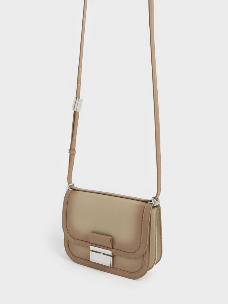 Charles And Keith Charlot Crossbody Bags Brown | PHILIPPINES F304