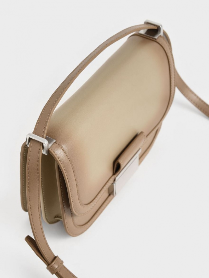 Charles And Keith Charlot Crossbody Bags Brown | PHILIPPINES F304