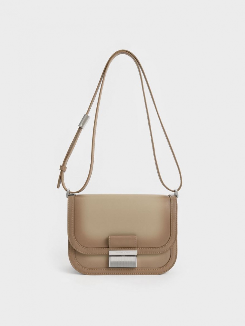 Charles And Keith Charlot Crossbody Bags Brown | PHILIPPINES F304