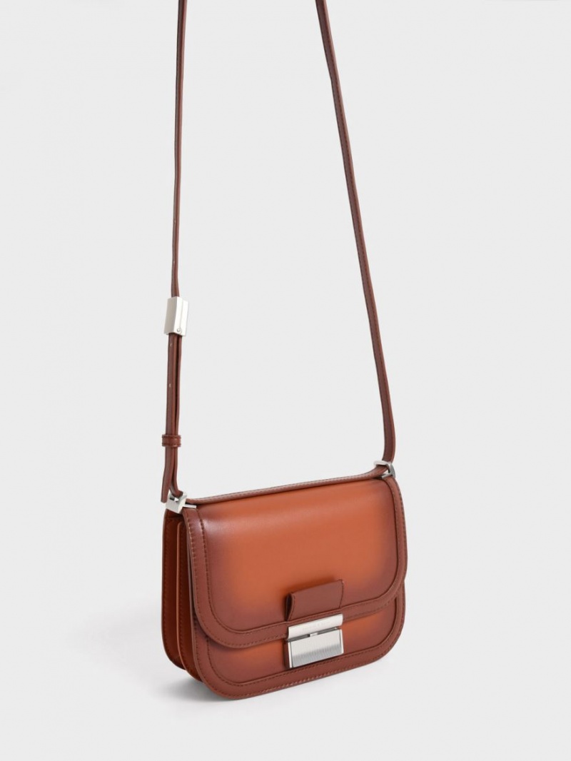 Charles And Keith Charlot Crossbody Bags Brown | PHILIPPINES H813