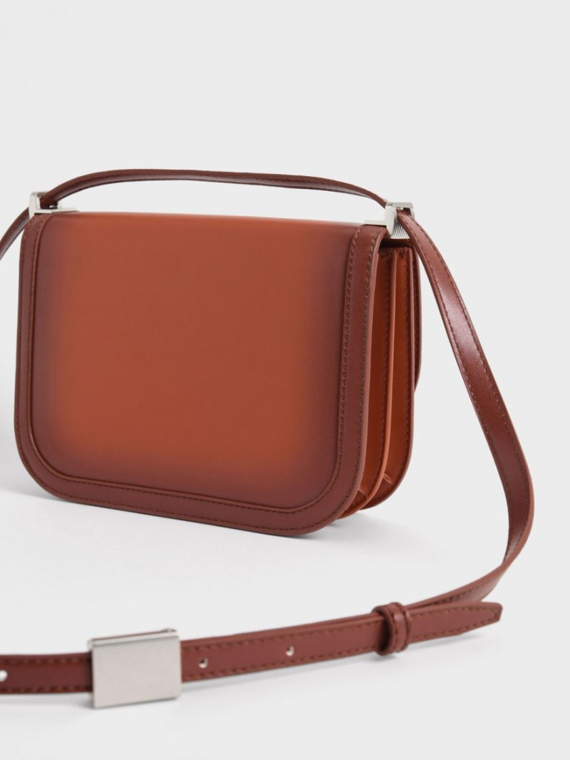 Charles And Keith Charlot Crossbody Bags Brown | PHILIPPINES H813